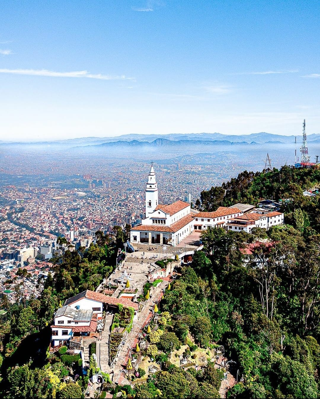 View of Bogota from Monserrate hill with the city sprawling below