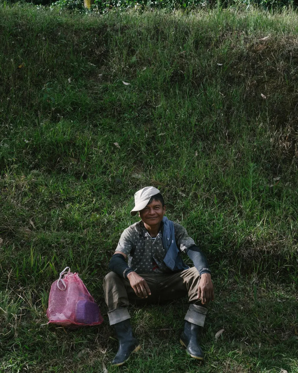 Colombian farmer resting in the countryside